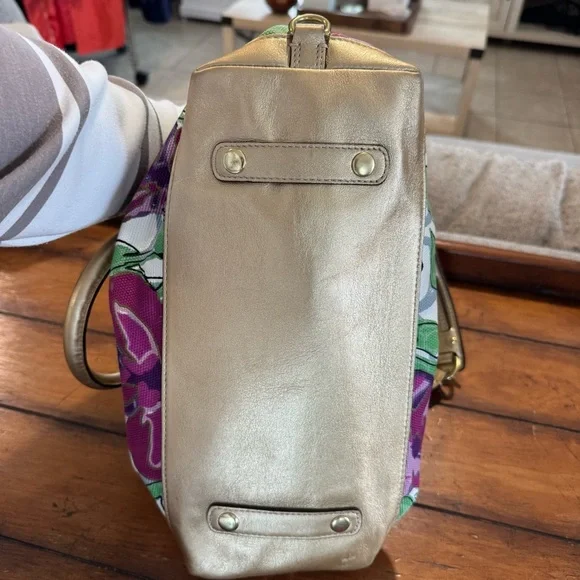 Coach Ashley Floral Iris Multicolor Satchel handbag - Picture 7 of 7